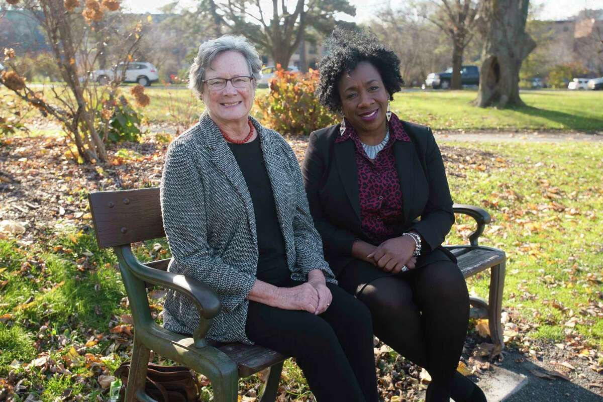 Dr. Susan Birkhead, left, and Dr. Brenda Robinson at Washington Park on Thursday, Nov. 18, 2021, in Albany, N.Y.